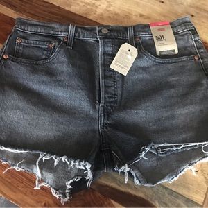 NWT Levi’s 501 Button Fly Shorts-32 waist, stonewashed black/grey